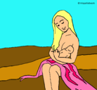 Dibujo Madre con su bebe pintado por Beb-Family