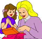 Dibujo Madre e hija pintado por piolin