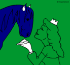 Dibujo Princesa y caballo pintado por mnhgfd