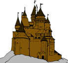 Dibujo Castillo medieval pintado por juio