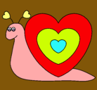 Dibujo Caracol corazón pintado por adriana.