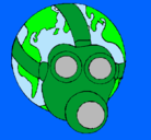 Dibujo Tierra con máscara de gas pintado por MONICAJUDITH