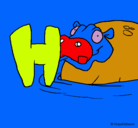 Dibujo Hipopótamo pintado por antonio