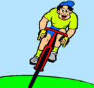 Dibujo Ciclista con gorra pintado por federico