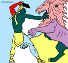 Dibujo Gladiador contra león pintado por AGUSTINAPAZ