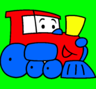 Dibujo Tren pintado por CLA
