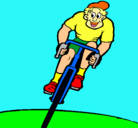 Dibujo Ciclista con gorra pintado por alex