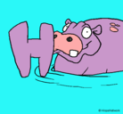 Dibujo Hipopótamo pintado por juampi