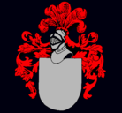 Dibujo Escudo de armas y casco pintado por stiven