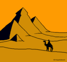 Dibujo Paisaje con pirámides pintado por paola