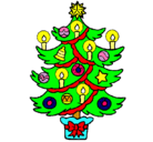 Dibujo Árbol de navidad con velas pintado por andreiita