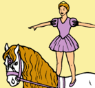 Dibujo Trapecista encima de caballo pintado por isi