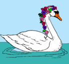 Dibujo Cisne con flores pintado por yamina