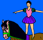 Dibujo Trapecista encima de caballo pintado por Aelita