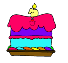 Dibujo Pastel de cumpleaños pintado por betza