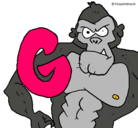 Dibujo Gorila pintado por morenajara