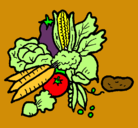 Dibujo verduras pintado por eva