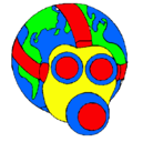 Dibujo Tierra con máscara de gas pintado por alfredo