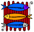 Dibujo Pescado a la brasa pintado por nayara