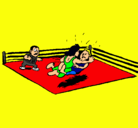 Dibujo Lucha en el ring pintado por seba