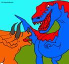 Dibujo Lucha de dinosaurios pintado por triceraptoscontraterrex