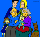Dibujo Familia pintado por claudia