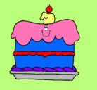 Dibujo Pastel de cumpleaños pintado por myrna