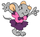 Dibujo Rata con vestido pintado por kariina