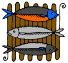 Dibujo Pescado a la brasa pintado por ERICDAVID