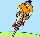 Dibujo Ciclista con gorra pintado por elias