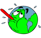 Dibujo Calentamiento global pintado por planet