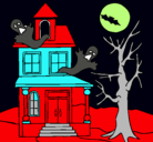 Dibujo Casa fantansma pintado por alejandra