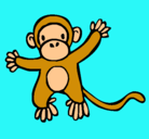 Dibujo Mono pintado por monito