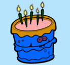Dibujo Pastel de cumpleaños 2 pintado por salmona