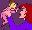 Dibujo Madre con su bebe pintado por jessica