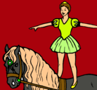 Dibujo Trapecista encima de caballo pintado por paula