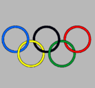 Dibujo Anillas de los juegos olimpícos pintado por mori