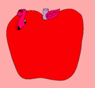 Dibujo Gusano en la fruta pintado por ANALINA