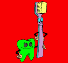 Dibujo Muela y cepillo de dientes pintado por davidjaramillo