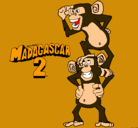 Dibujo Madagascar 2 Manson y Phil pintado por abel