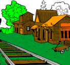Dibujo Estación de tren pintado por junip