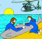 Dibujo Rescate ballena pintado por naomi