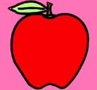 Dibujo manzana pintado por monserrat