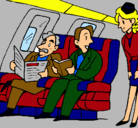 Dibujo Pasajeros en el avión pintado por abraham