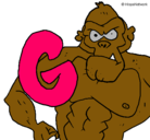 Dibujo Gorila pintado por kimberli