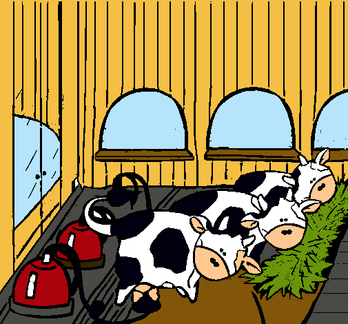 Vacas en el establo