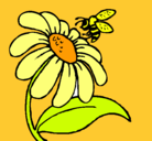 Dibujo Margarita con abeja pintado por mary