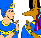 Dibujo Ramsés y Anubis pintado por mayka