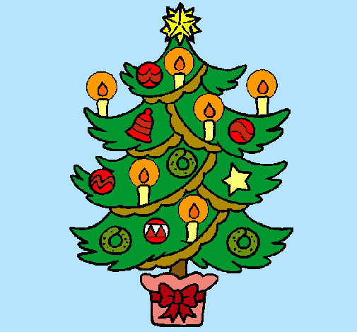 Árbol de navidad con velas