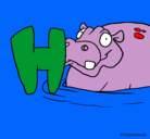 Dibujo Hipopótamo pintado por daniela